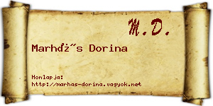 Marhás Dorina névjegykártya